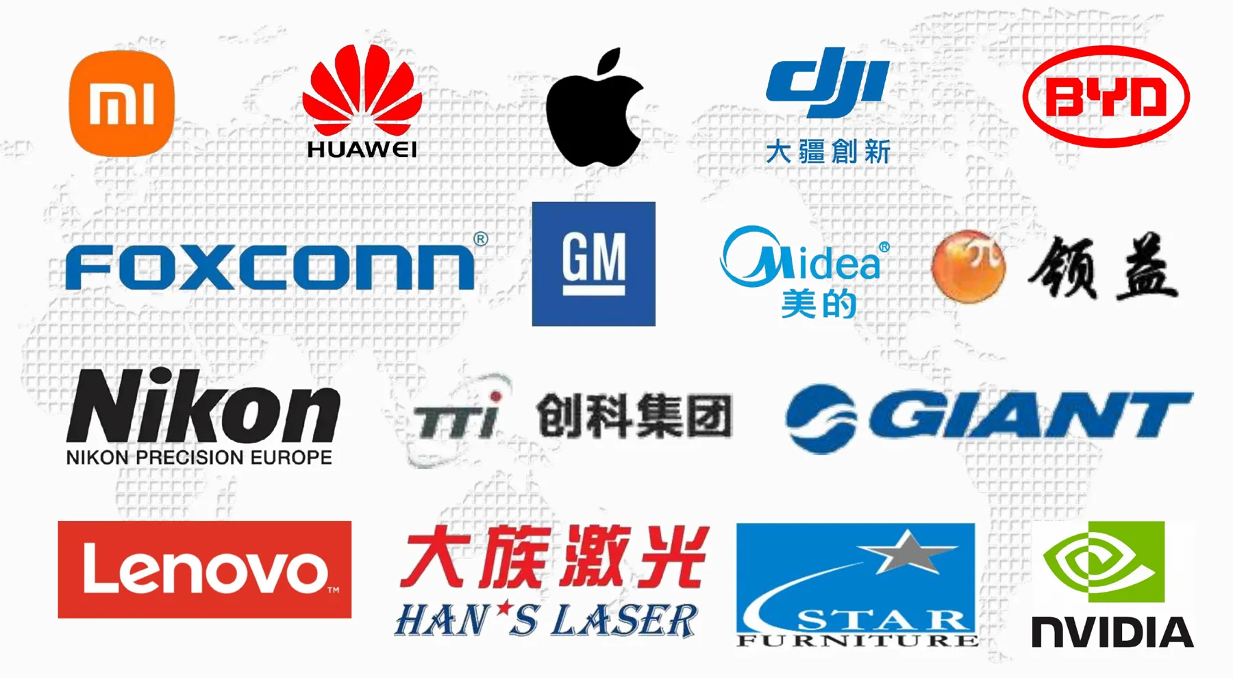Selected brands listed in Hongfeng company materials as served customers or supply-chain programs